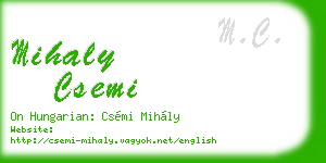 mihaly csemi business card