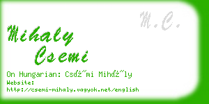 mihaly csemi business card